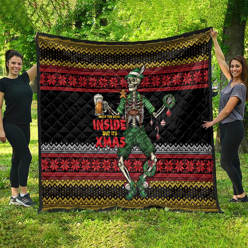 Lederhosen Skeleton Dance Quilt Bavarian Gothic Christmas - Wonder Print Shop