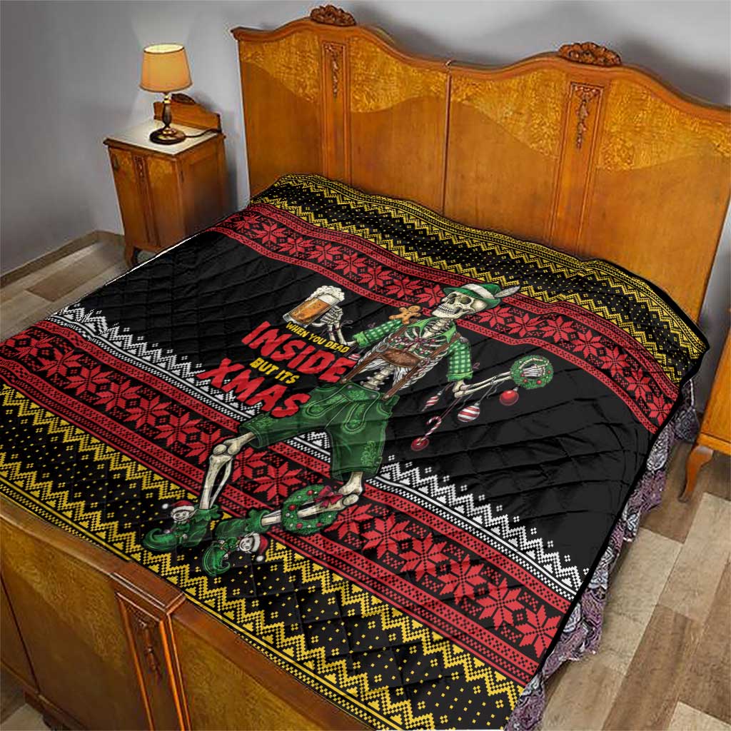 Lederhosen Skeleton Dance Quilt Bavarian Gothic Christmas - Wonder Print Shop