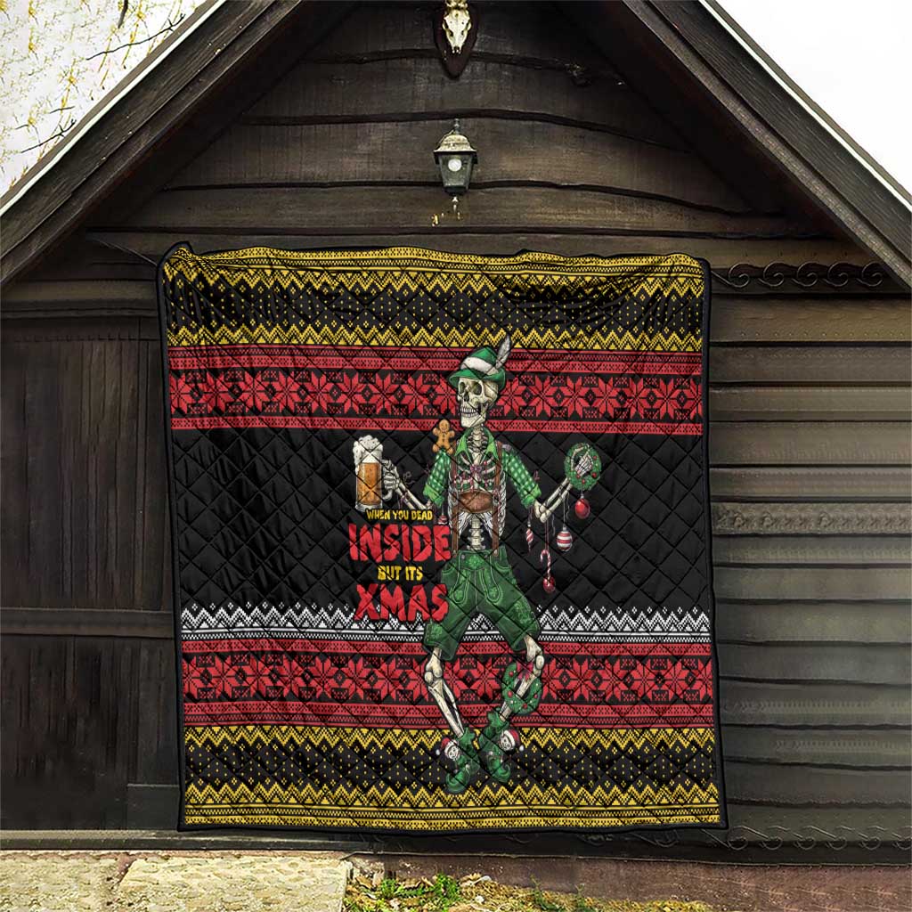 Lederhosen Skeleton Dance Quilt Bavarian Gothic Christmas - Wonder Print Shop
