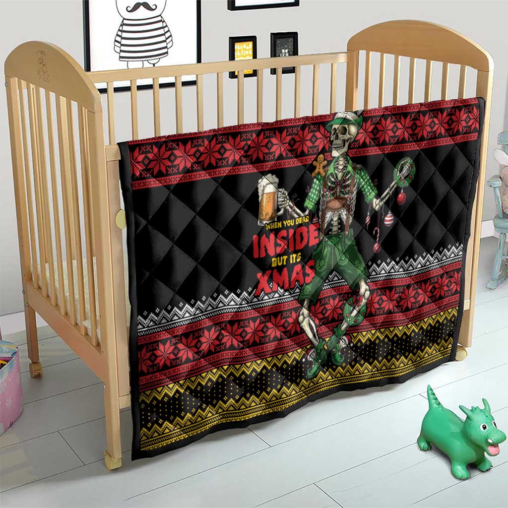 Lederhosen Skeleton Dance Quilt Bavarian Gothic Christmas - Wonder Print Shop