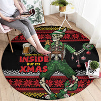 Lederhosen Skeleton Dance Round Carpet Bavarian Gothic Christmas - Wonder Print Shop