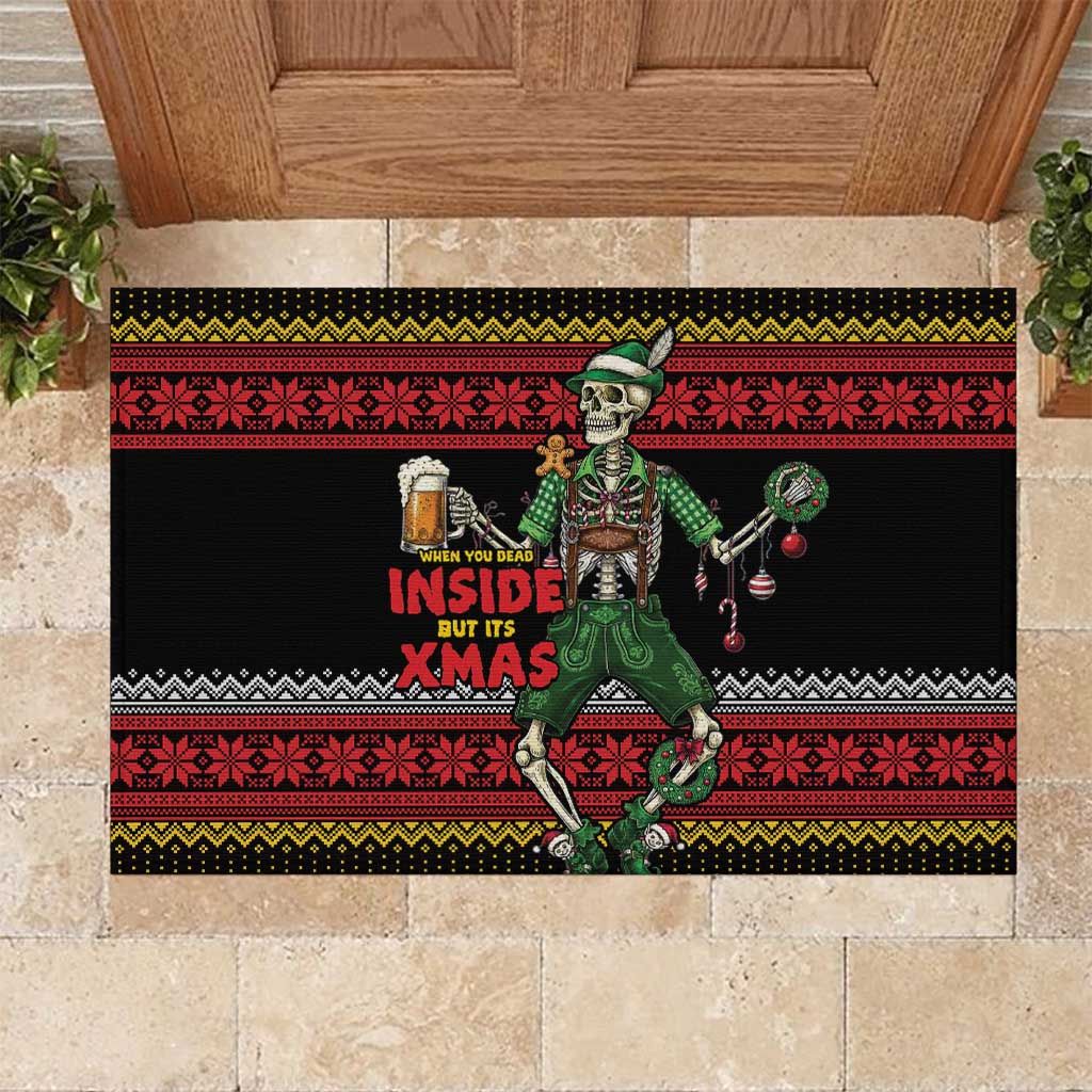 Lederhosen Skeleton Dance Rubber Doormat Bavarian Gothic Christmas - Wonder Print Shop