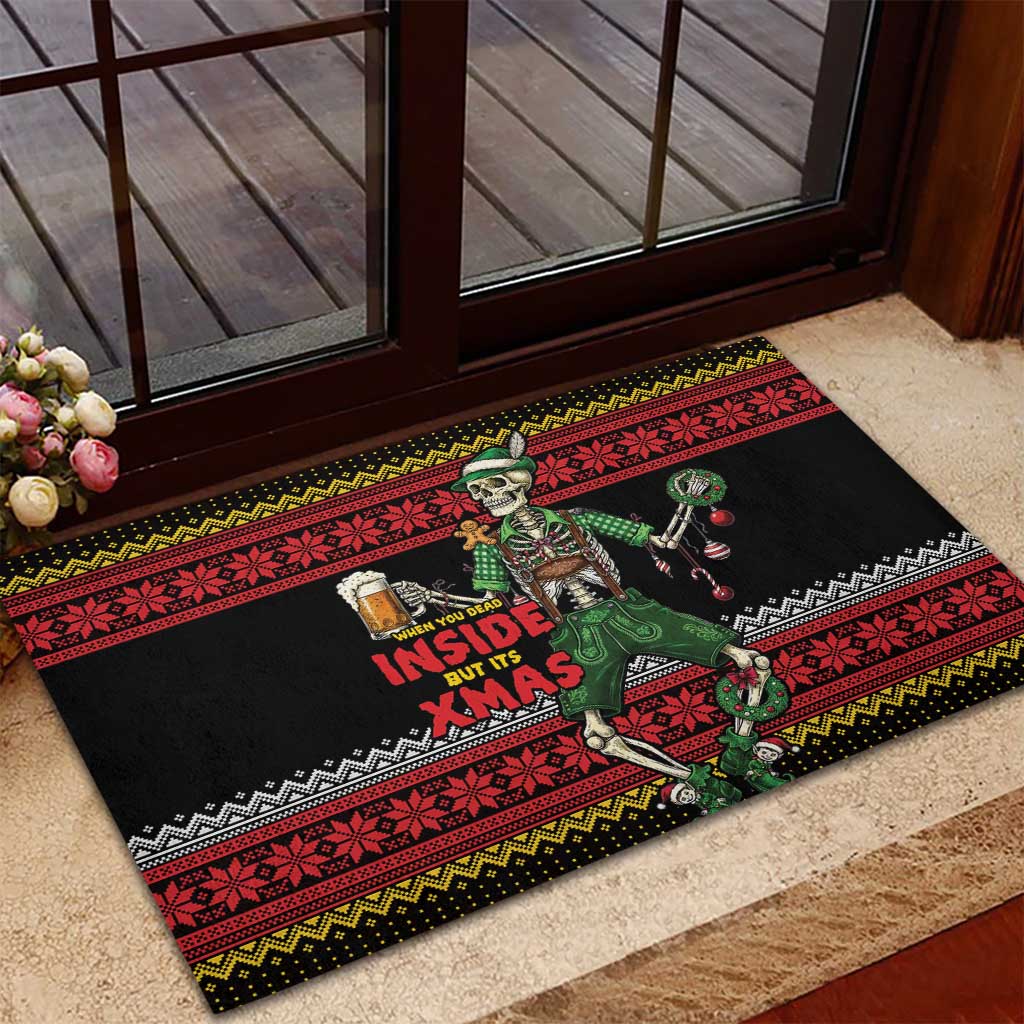 Lederhosen Skeleton Dance Rubber Doormat Bavarian Gothic Christmas - Wonder Print Shop