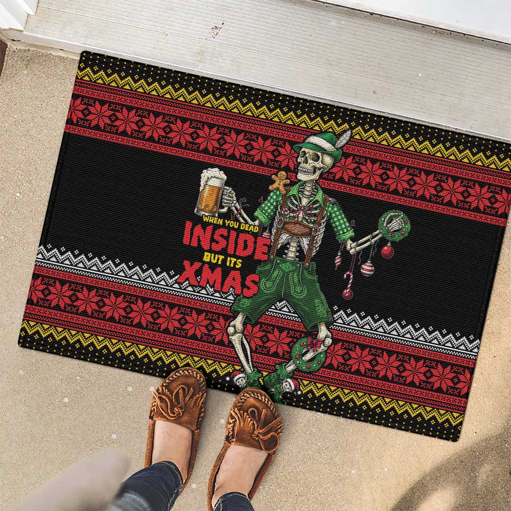 Lederhosen Skeleton Dance Rubber Doormat Bavarian Gothic Christmas - Wonder Print Shop