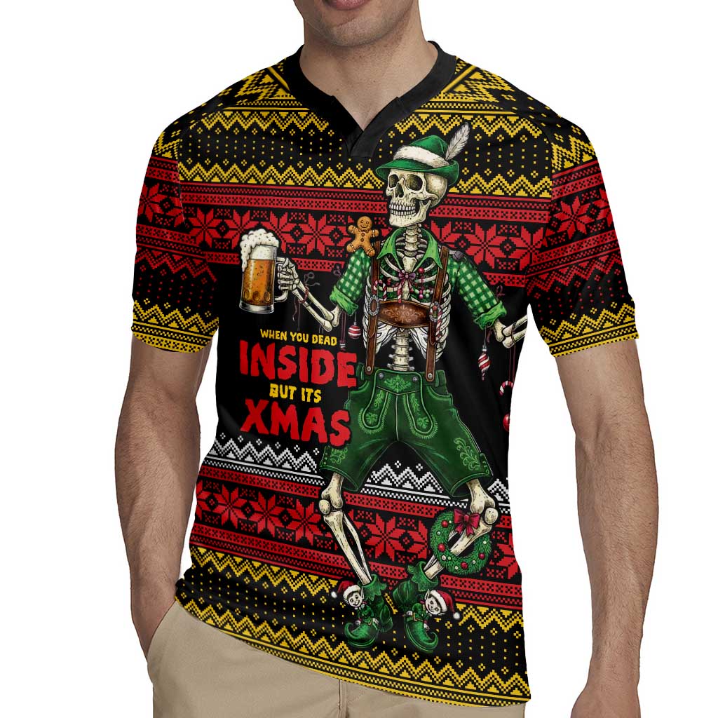 Lederhosen Skeleton Dance Rugby Jersey Bavarian Gothic Christmas - Wonder Print Shop