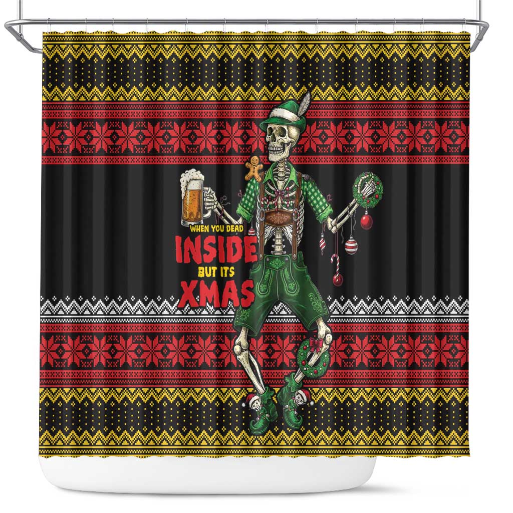 Lederhosen Skeleton Dance Shower Curtain Bavarian Gothic Christmas - Wonder Print Shop