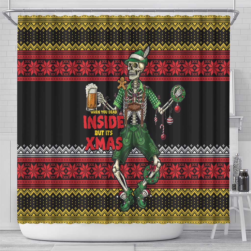 Lederhosen Skeleton Dance Shower Curtain Bavarian Gothic Christmas - Wonder Print Shop