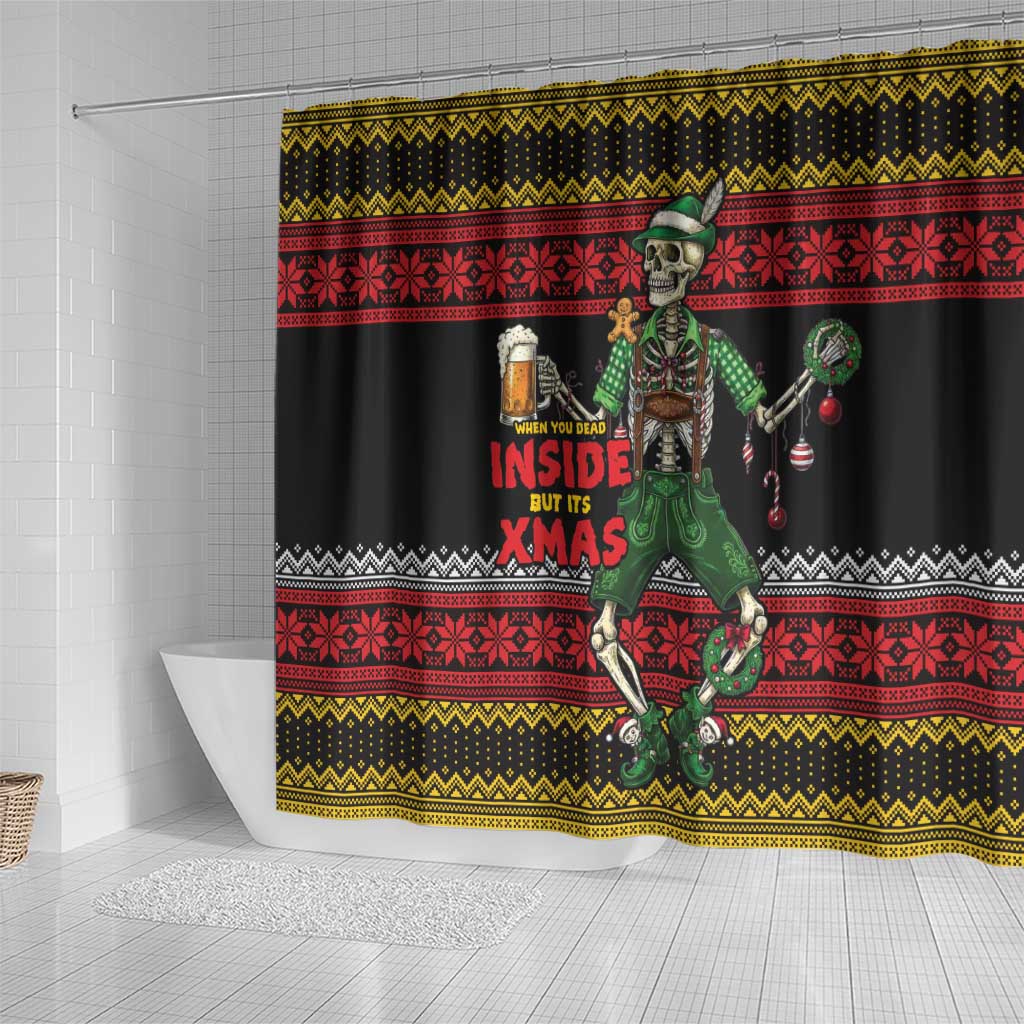 Lederhosen Skeleton Dance Shower Curtain Bavarian Gothic Christmas - Wonder Print Shop
