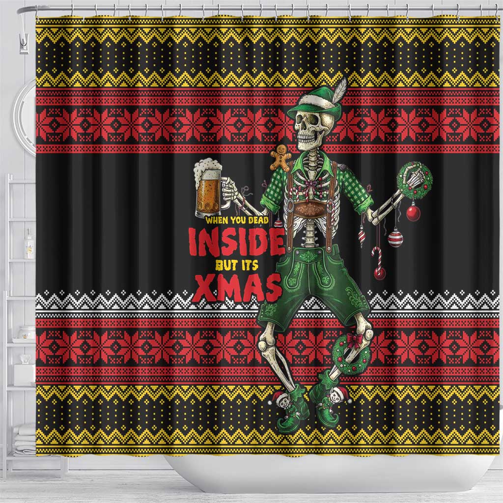 Lederhosen Skeleton Dance Shower Curtain Bavarian Gothic Christmas - Wonder Print Shop