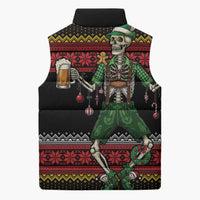 Lederhosen Skeleton Dance Sleeveless Puffer Jacket Bavarian Gothic Christmas - Wonder Print Shop