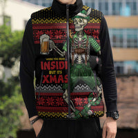 Lederhosen Skeleton Dance Sleeveless Puffer Jacket Bavarian Gothic Christmas - Wonder Print Shop