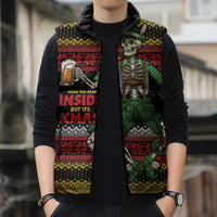 Lederhosen Skeleton Dance Sleeveless Puffer Jacket Bavarian Gothic Christmas - Wonder Print Shop