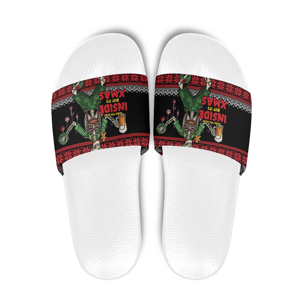 Lederhosen Skeleton Dance Slide Sandals Bavarian Gothic Christmas - Wonder Print Shop