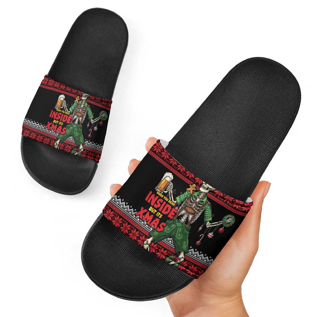 Lederhosen Skeleton Dance Slide Sandals Bavarian Gothic Christmas - Wonder Print Shop