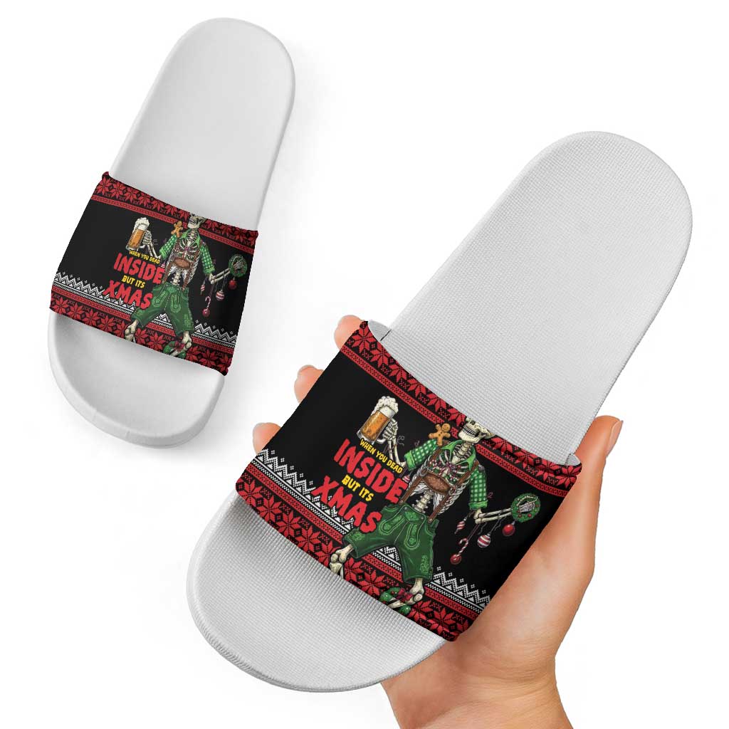 Lederhosen Skeleton Dance Slide Sandals Bavarian Gothic Christmas - Wonder Print Shop