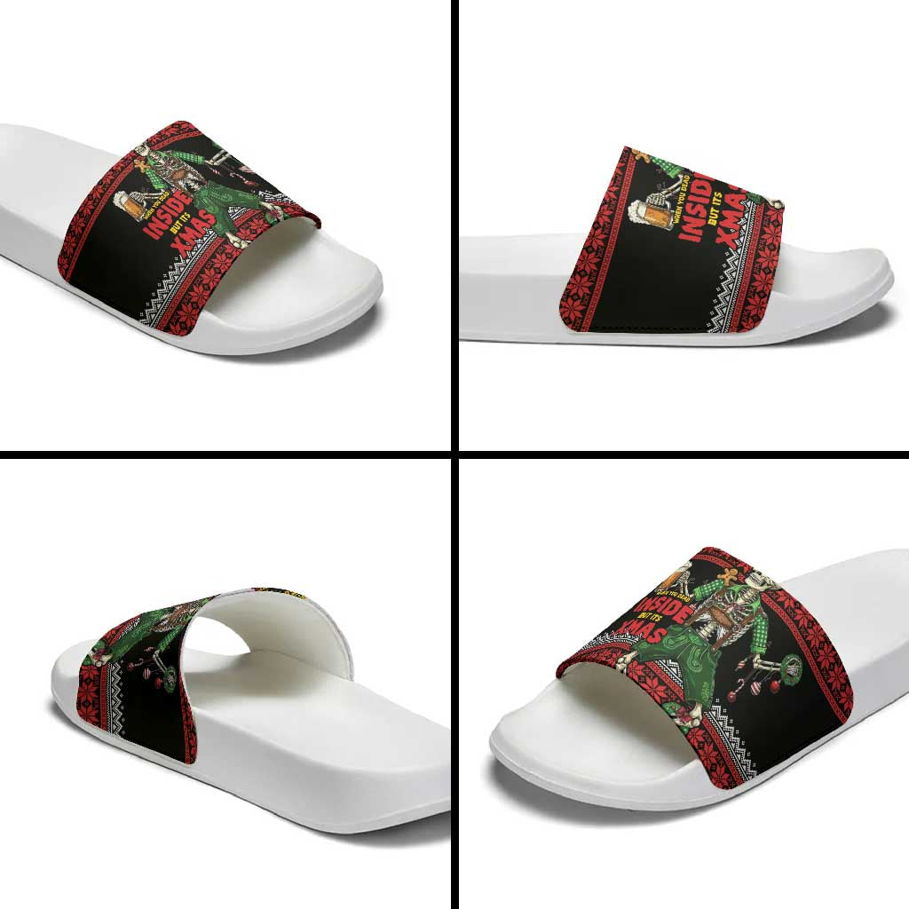 Lederhosen Skeleton Dance Slide Sandals Bavarian Gothic Christmas - Wonder Print Shop