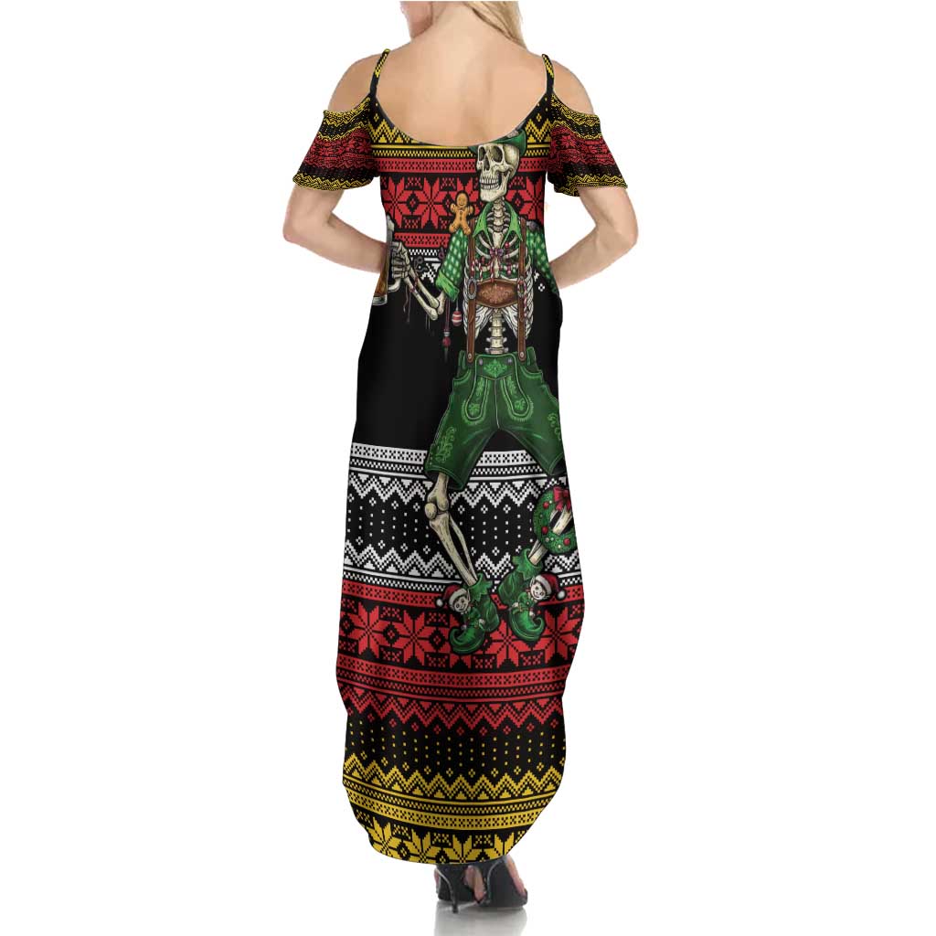 Lederhosen Skeleton Dance Summer Maxi Dress Bavarian Gothic Christmas - Wonder Print Shop