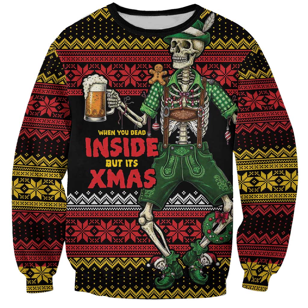 Lederhosen Skeleton Dance Sweatshirt Bavarian Gothic Christmas - Wonder Print Shop