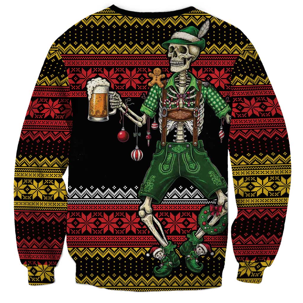 Lederhosen Skeleton Dance Sweatshirt Bavarian Gothic Christmas - Wonder Print Shop