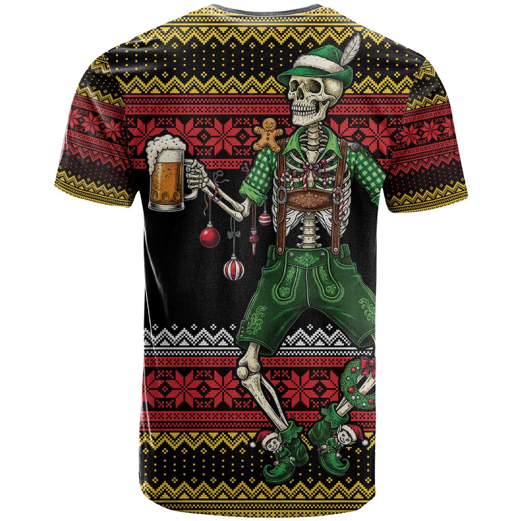Lederhosen Skeleton Dance T Shirt Bavarian Gothic Christmas - Wonder Print Shop