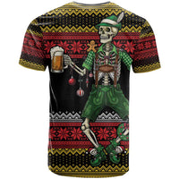 Lederhosen Skeleton Dance T Shirt Bavarian Gothic Christmas - Wonder Print Shop