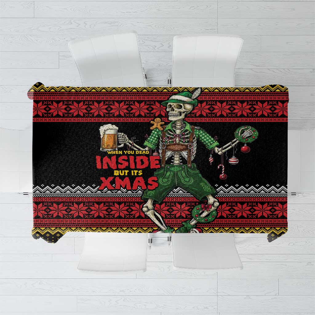 Lederhosen Skeleton Dance Tablecloth Bavarian Gothic Christmas - Wonder Print Shop