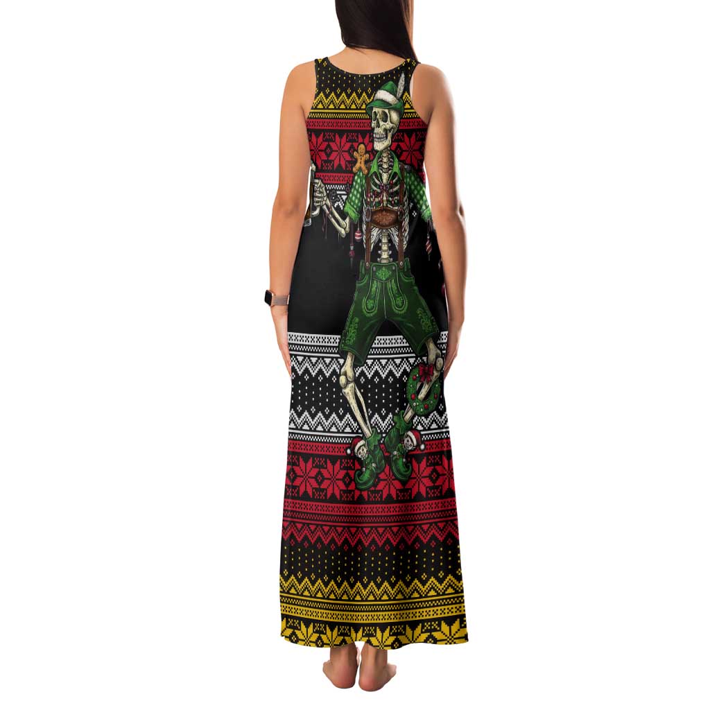 Lederhosen Skeleton Dance Tank Maxi Dress Bavarian Gothic Christmas - Wonder Print Shop