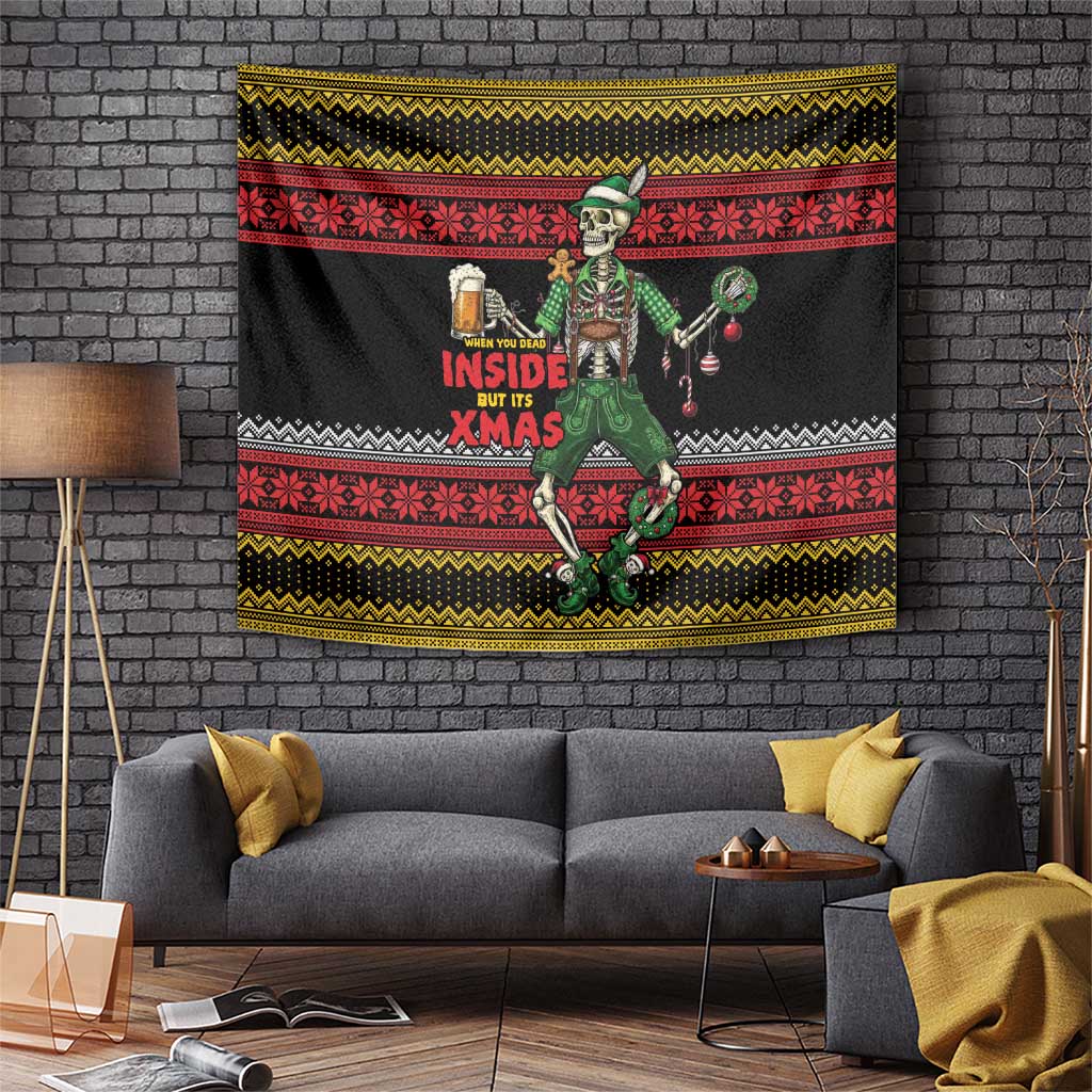 Lederhosen Skeleton Dance Tapestry Bavarian Gothic Christmas - Wonder Print Shop