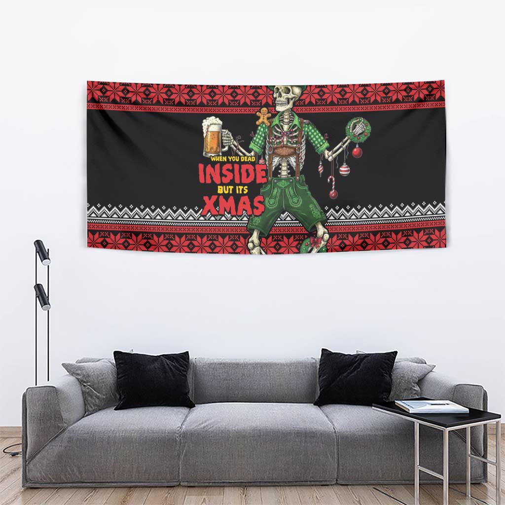 Lederhosen Skeleton Dance Tapestry Bavarian Gothic Christmas - Wonder Print Shop