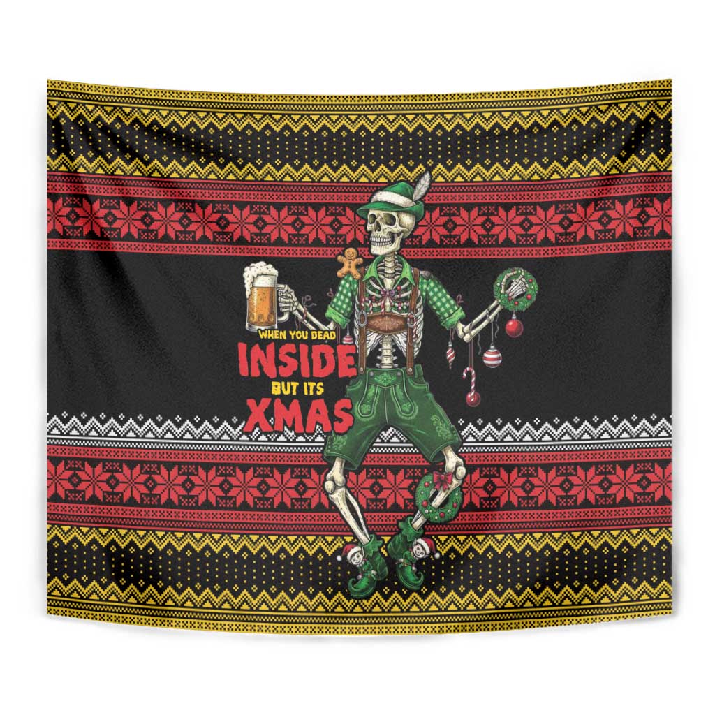 Lederhosen Skeleton Dance Tapestry Bavarian Gothic Christmas - Wonder Print Shop