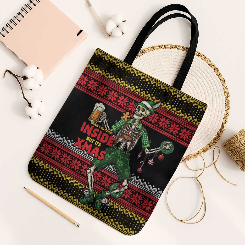Lederhosen Skeleton Dance Tote Bag Bavarian Gothic Christmas - Wonder Print Shop