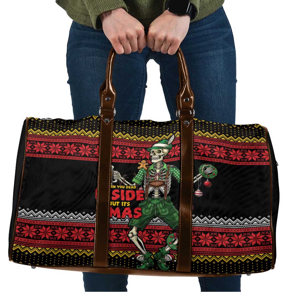 Lederhosen Skeleton Dance Travel Bag Bavarian Gothic Christmas - Wonder Print Shop