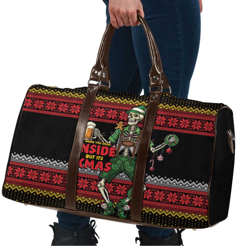Lederhosen Skeleton Dance Travel Bag Bavarian Gothic Christmas - Wonder Print Shop