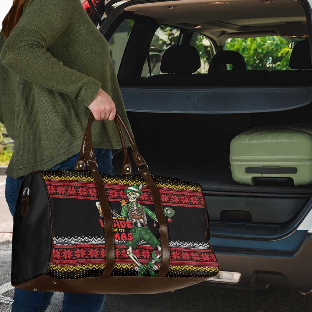 Lederhosen Skeleton Dance Travel Bag Bavarian Gothic Christmas - Wonder Print Shop