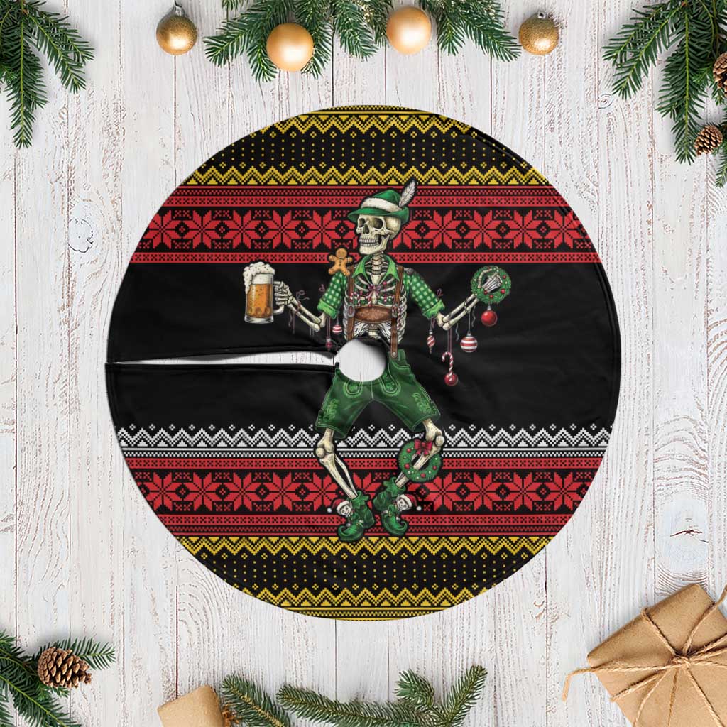 Lederhosen Skeleton Dance Tree Skirt Bavarian Gothic Christmas - Wonder Print Shop