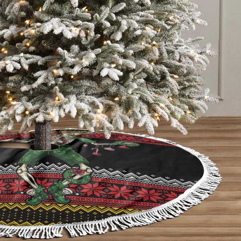 Lederhosen Skeleton Dance Tree Skirt Bavarian Gothic Christmas - Wonder Print Shop