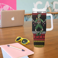 Lederhosen Skeleton Dance Tumbler With Handle Bavarian Gothic Christmas - Wonder Print Shop