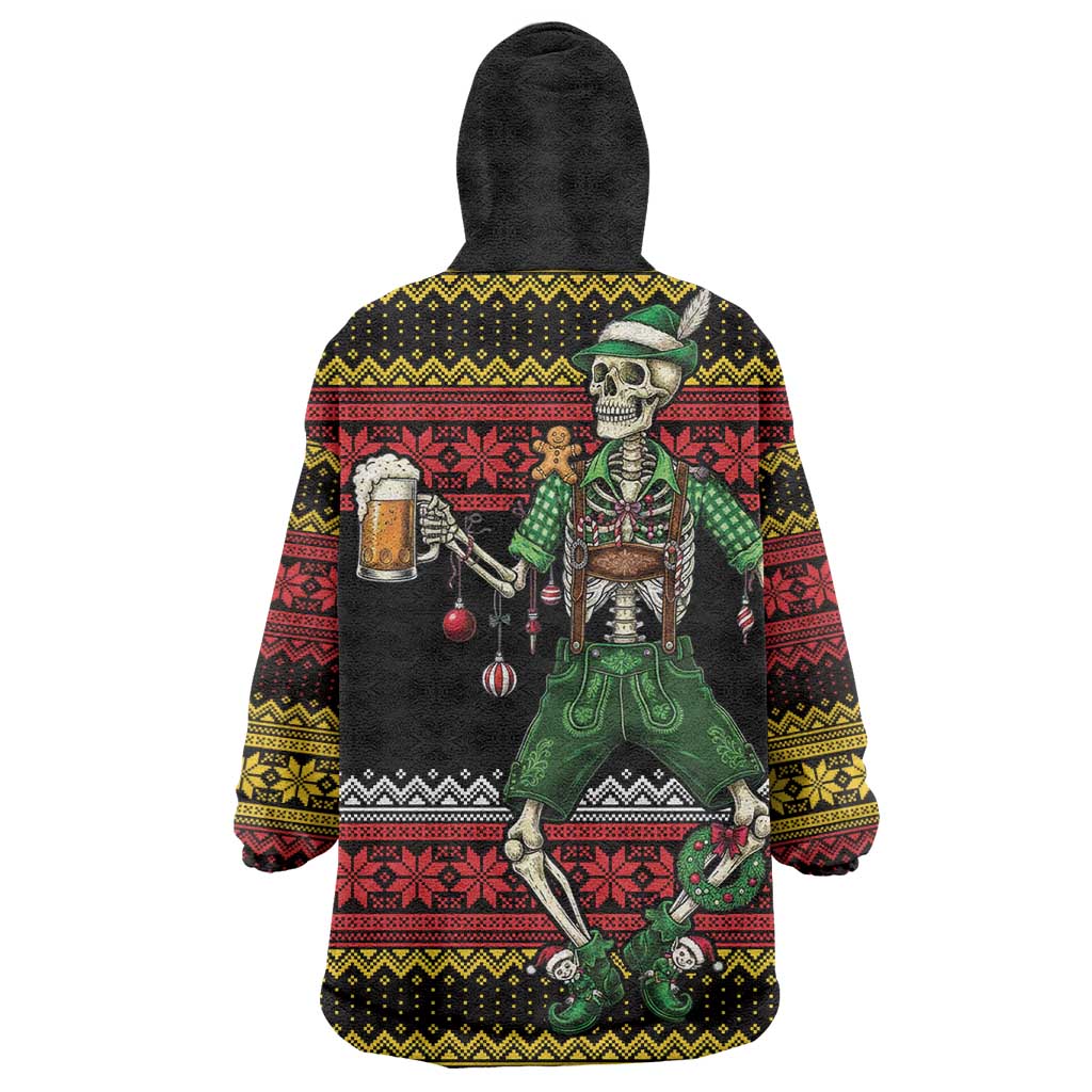 Lederhosen Skeleton Dance Wearable Blanket Hoodie Bavarian Gothic Christmas - Wonder Print Shop