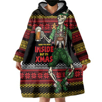 Lederhosen Skeleton Dance Wearable Blanket Hoodie Bavarian Gothic Christmas - Wonder Print Shop