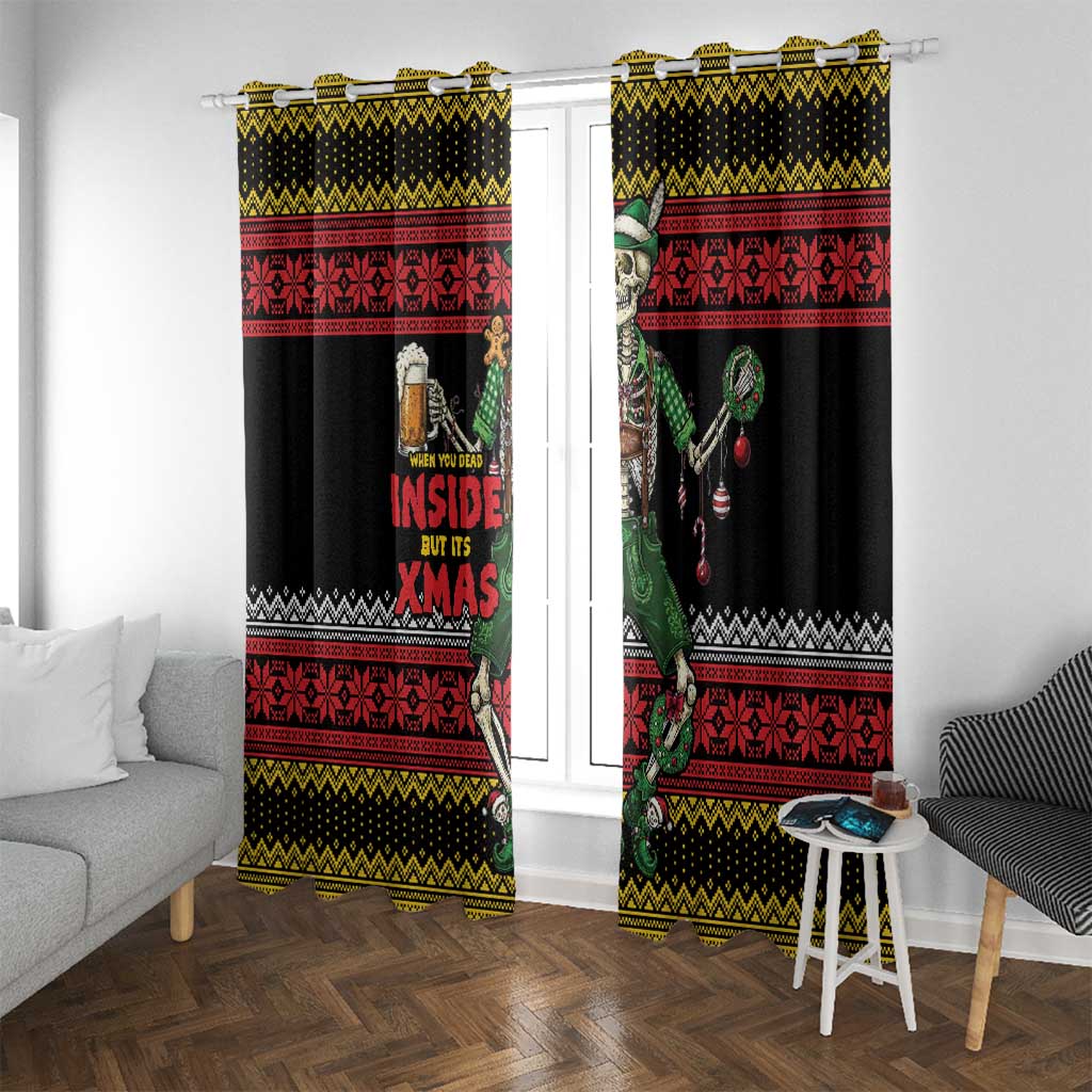 Lederhosen Skeleton Dance Window Curtain Bavarian Gothic Christmas - Wonder Print Shop