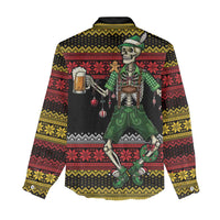 Lederhosen Skeleton Dance Women Casual Shirt Bavarian Gothic Christmas - Wonder Print Shop