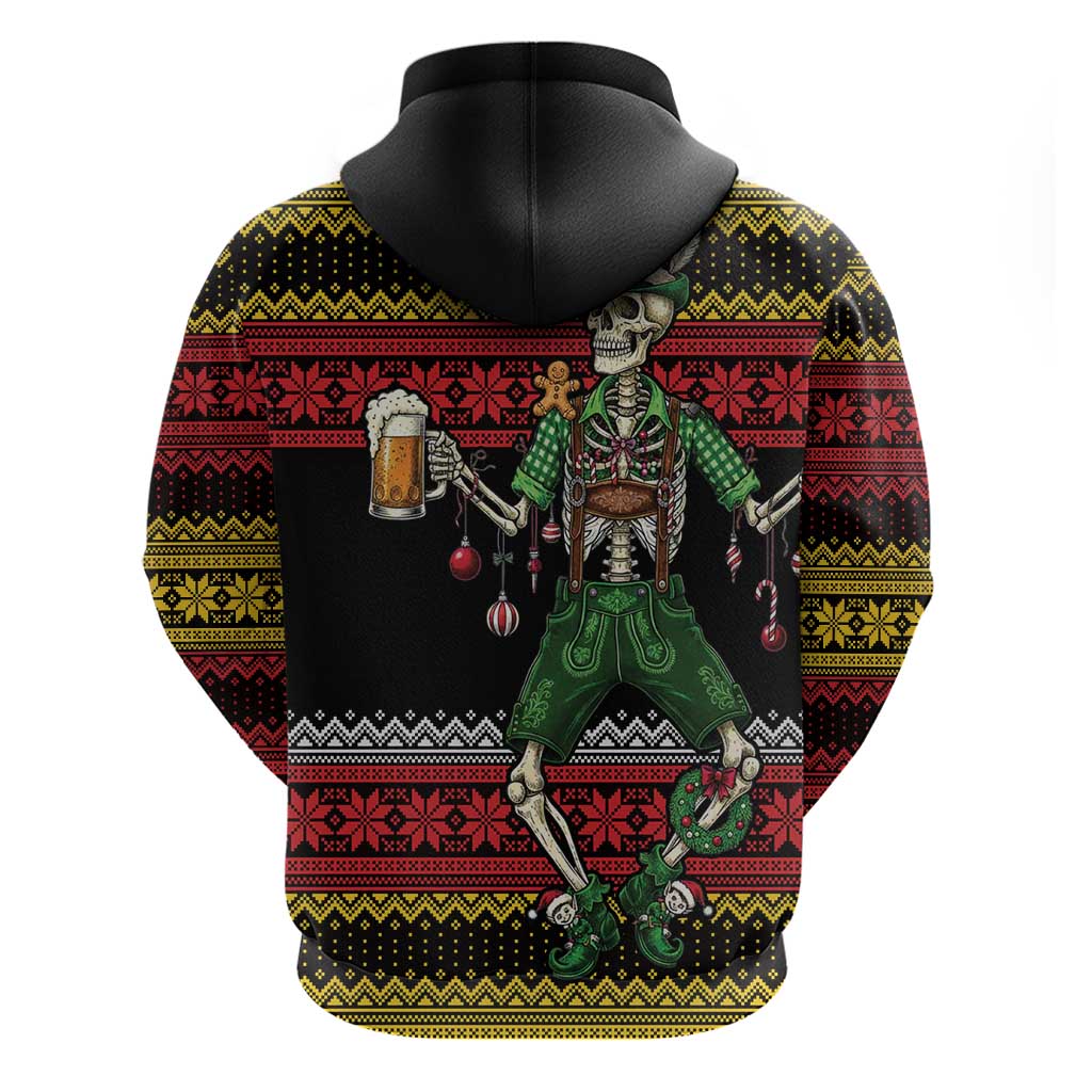 Lederhosen Skeleton Dance Zip Hoodie Bavarian Gothic Christmas - Wonder Print Shop