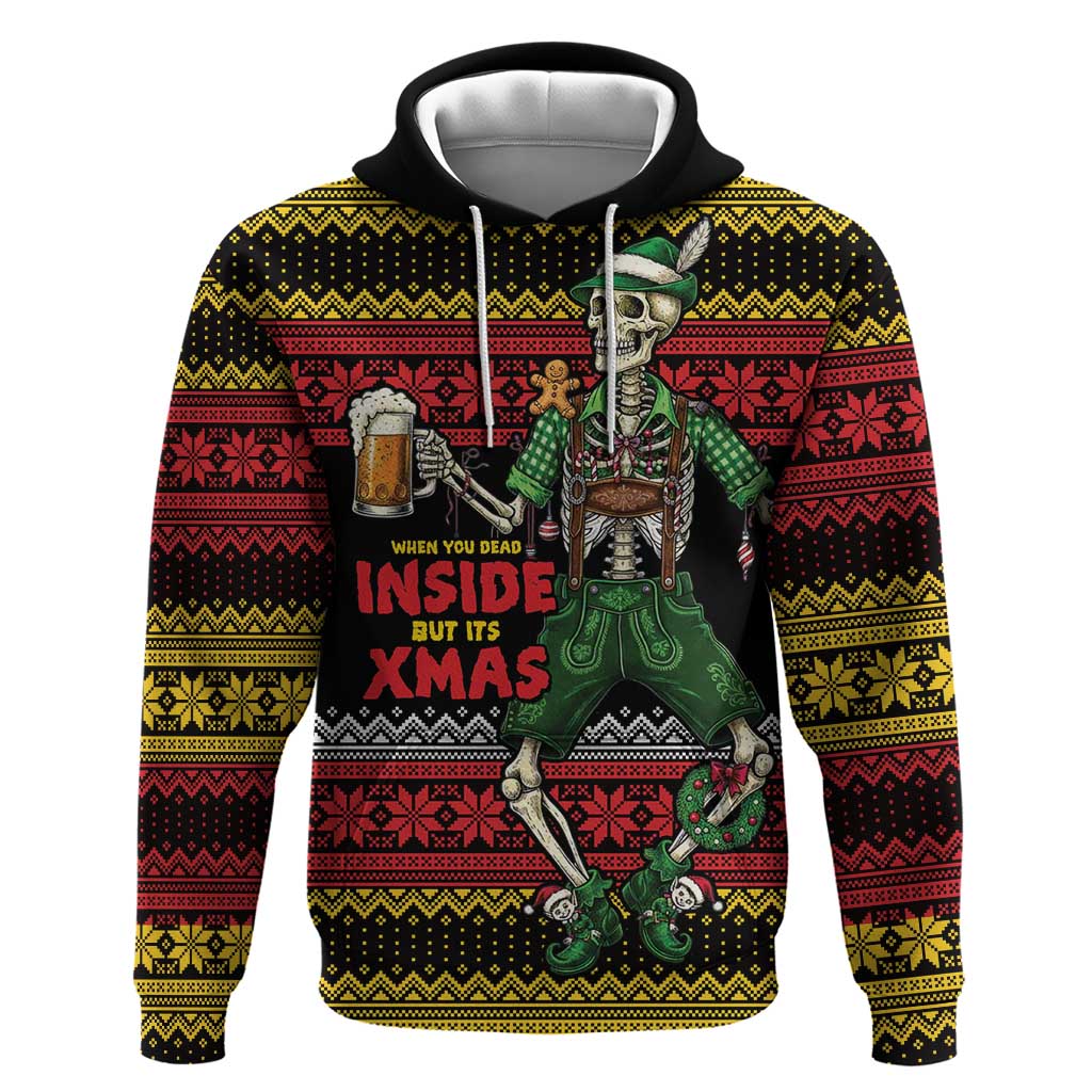 Lederhosen Skeleton Dance Zip Hoodie Bavarian Gothic Christmas - Wonder Print Shop