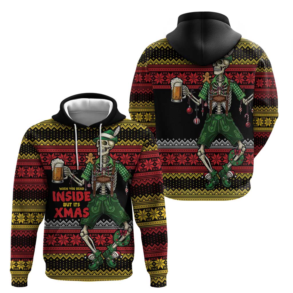 Lederhosen Skeleton Dance Zip Hoodie Bavarian Gothic Christmas - Wonder Print Shop