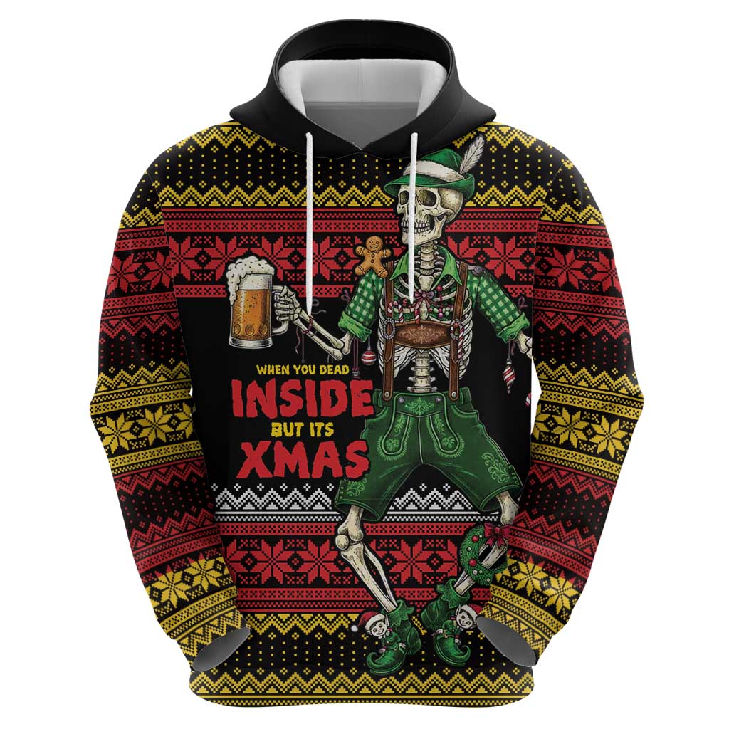 Lederhosen Skeleton Dance Zip Hoodie Bavarian Gothic Christmas - Wonder Print Shop