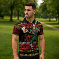 Lederhosen Skeleton Dance Zipper Polo Shirt Bavarian Gothic Christmas - Wonder Print Shop