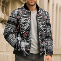 Merry Creepmas Bomber Puffer Jacket Bone to be Jolly - Wonder Print Shop