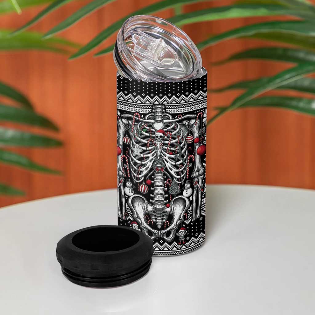 Merry Creepmas 4 in 1 Can Cooler Tumbler Bone to be Jolly - Wonder Print Shop