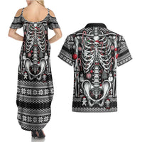 Merry Creepmas Couples Matching Summer Maxi Dress and Hawaiian Shirt Bone to be Jolly - Wonder Print Shop