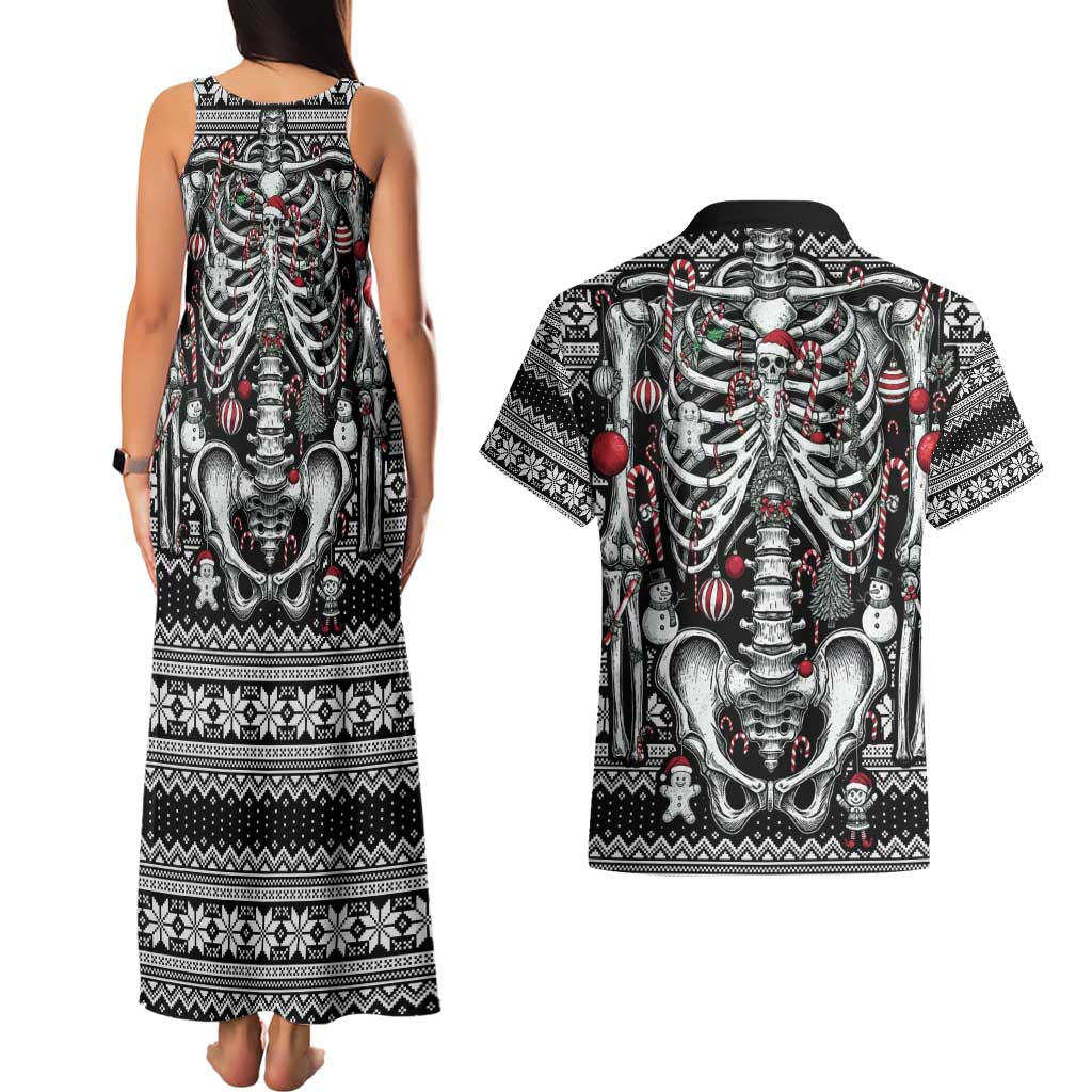 Merry Creepmas Couples Matching Tank Maxi Dress and Hawaiian Shirt Bone to be Jolly - Wonder Print Shop